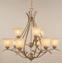 Trans Globe 9289 BN - 9LT 2TR CHANDELIER-MRBLZD GLAS